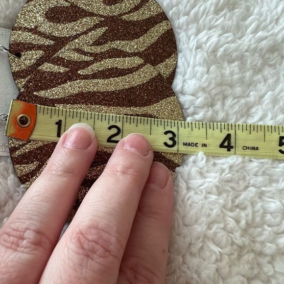 NWT Sparkly Brown and Gold Large Circle Earrings - Picture 3 of 5